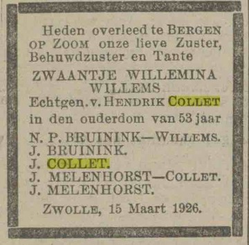 Zwaantje Willemina WILLEMS